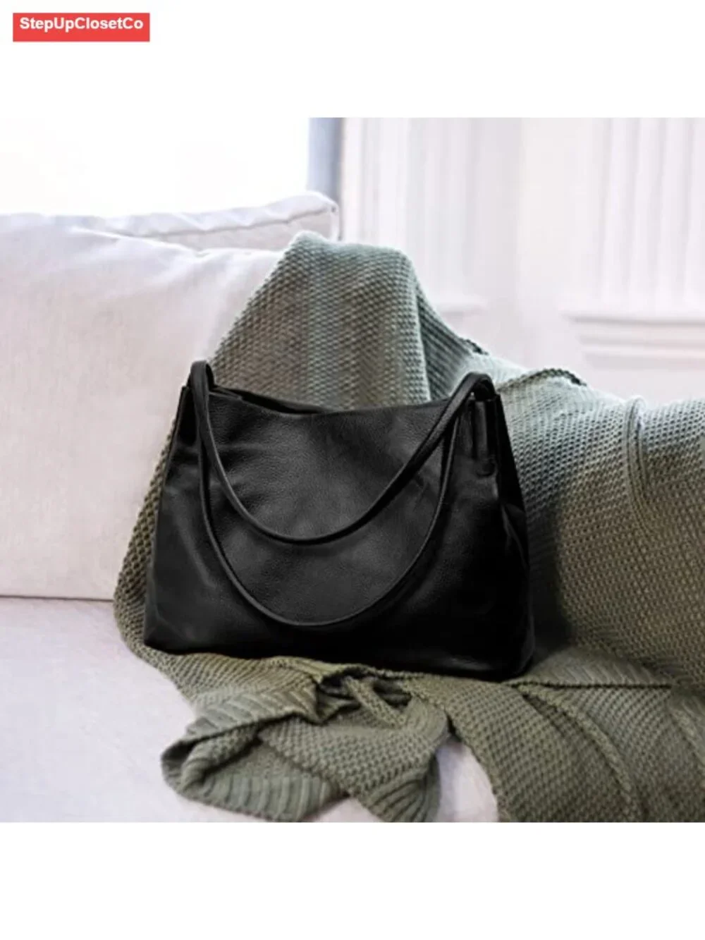 Premium Leather Tote Purse for Women - Casual Hobo Shoulder Bag Lightweight
